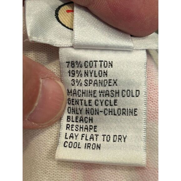 Talbots Women's Size M Pullover Sweater Pink Long Sleeve Floral Cotton Stretch - Picture 4 of 4